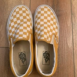 Yellow and White Checkered Vans